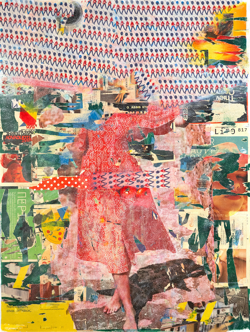 La Victoire est à Nous, 90x120cm, painting and collage on canvas, 2024